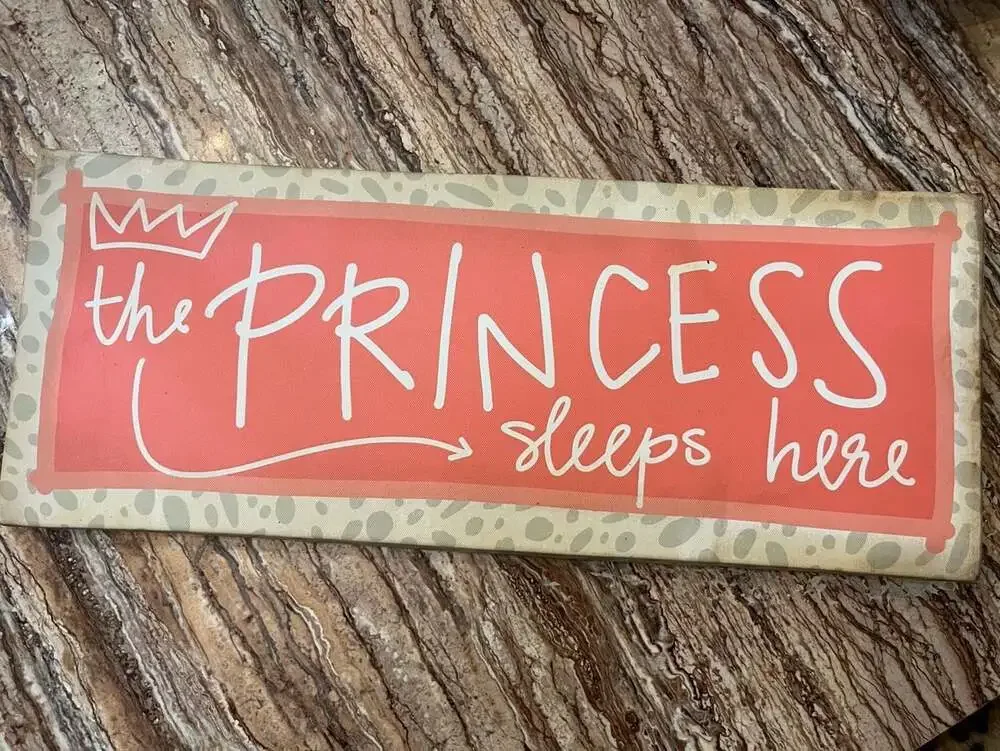 The Princess Sleeps Here Decorative Wall Canvas Sign